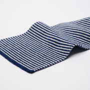 Navy & Light Grey Striped Cashmere Scarf