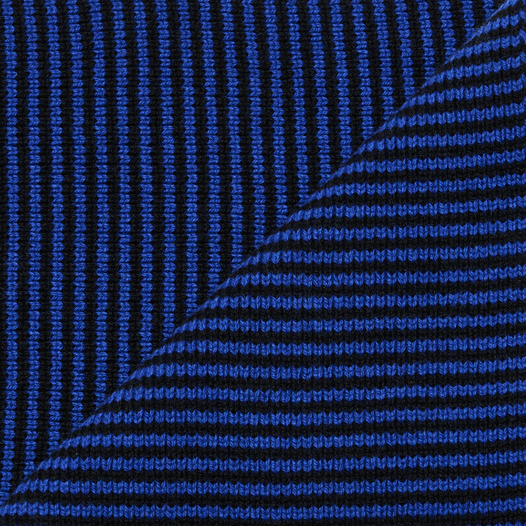 Bright Blue & Black Striped Cashmere Scarf