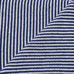 Navy Blue & White Striped Cashmere Scarf
