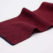 Red & Navy Striped Cashmere Scarf