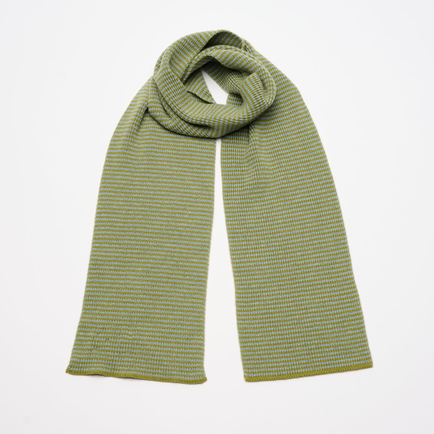 Matcha & Dew Striped Cashmere Scarf