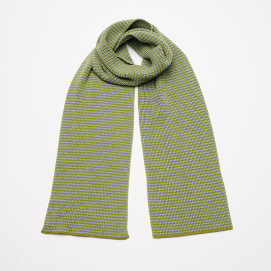 Matcha & Dew Striped Cashmere Scarf