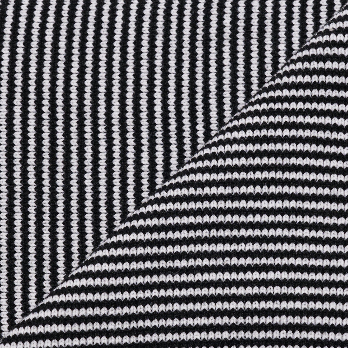 Black & White Striped Cashmere Scarf