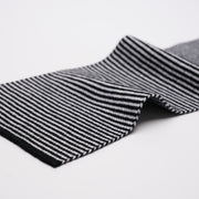 Black & White Striped Cashmere Scarf