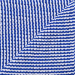 Bright Blue & White Striped Cashmere Scarf