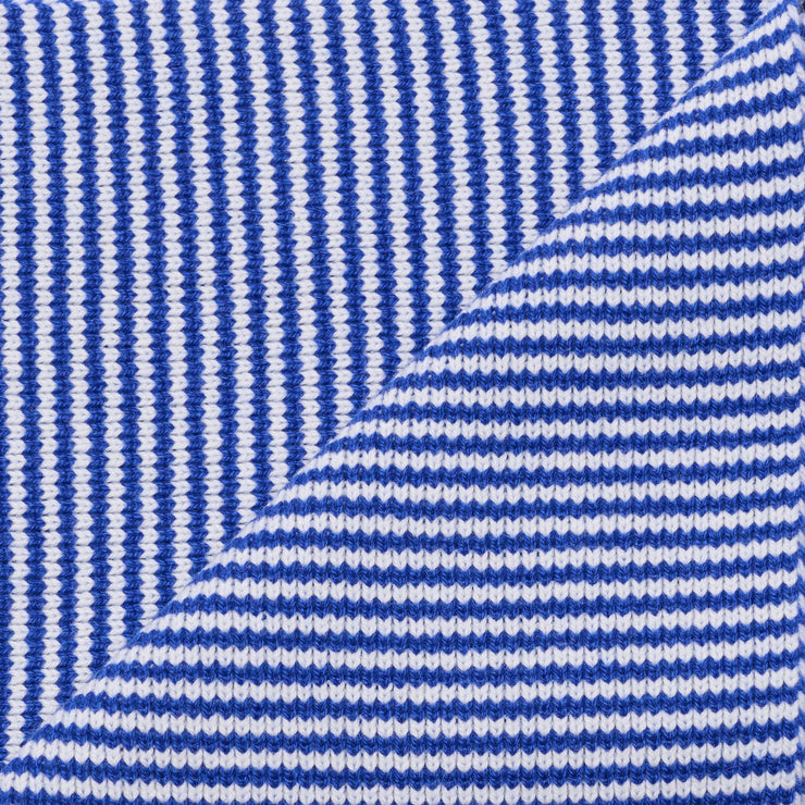 Bright Blue & White Striped Cashmere Scarf