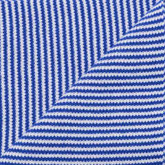 Bright Blue & White Striped Cashmere Scarf