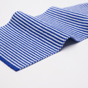 Bright Blue & White Striped Cashmere Scarf