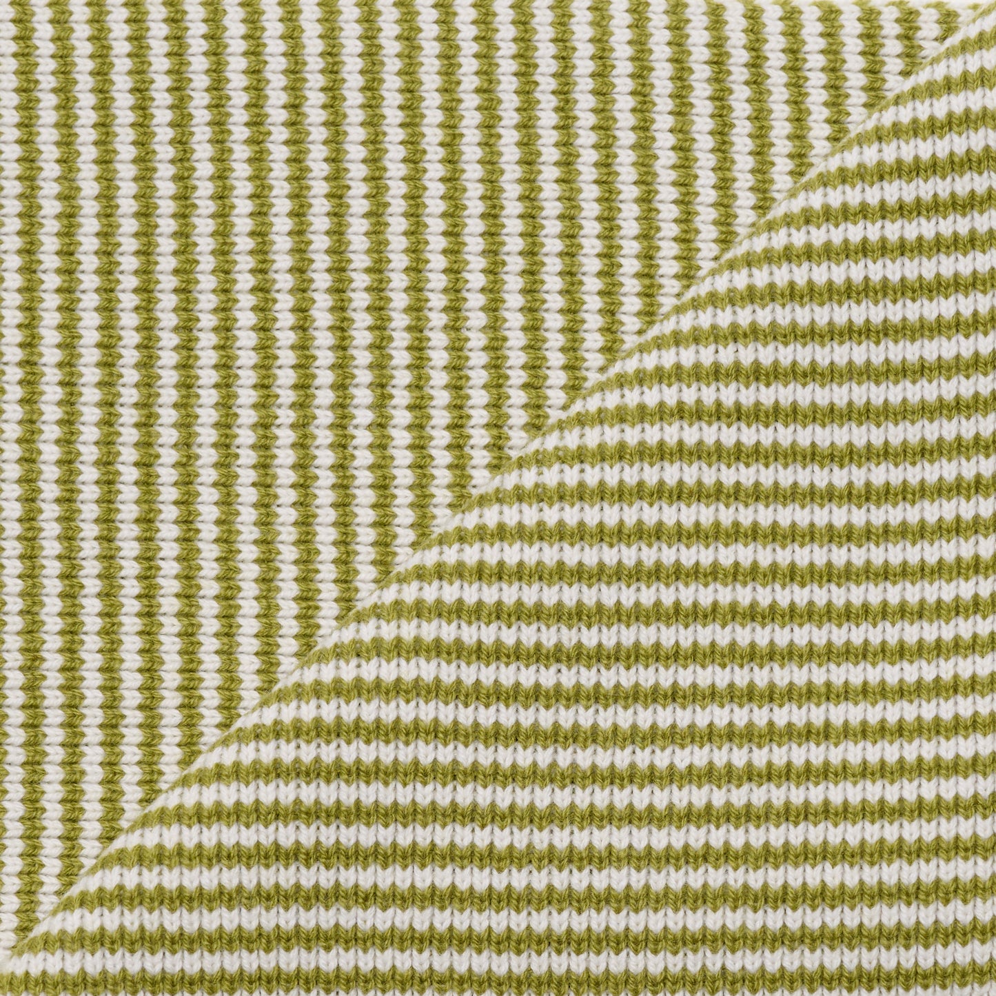 Matcha Green & White Striped Cashmere Scarf