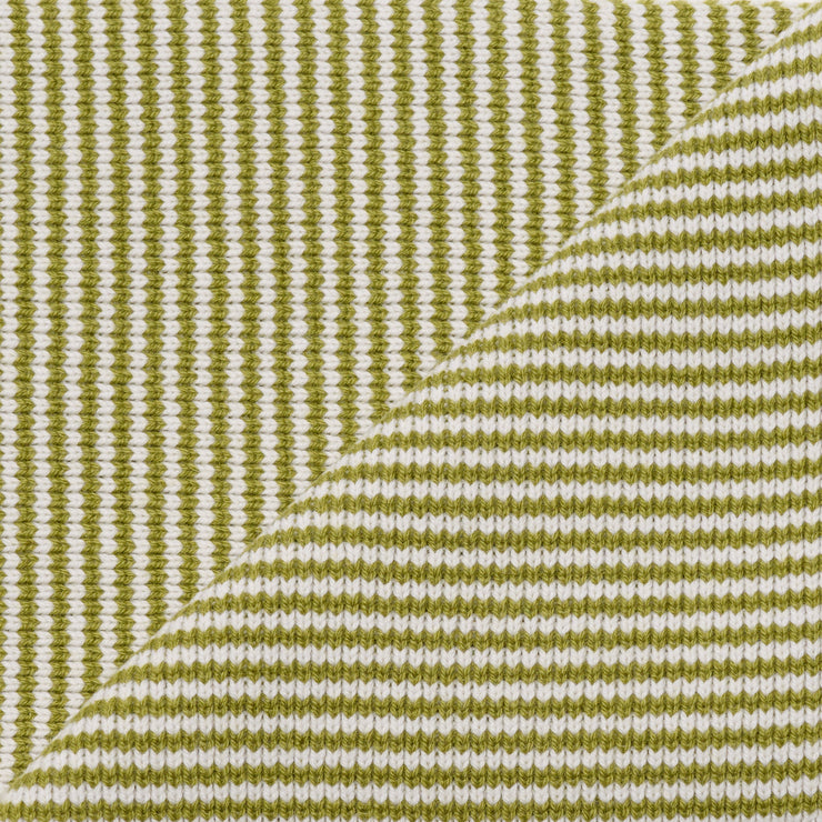 Matcha Green & White Striped Cashmere Scarf