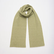Matcha Green & White Striped Cashmere Scarf