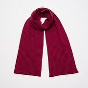 Raspberry & Mulberry Striped Cashmere Scarf