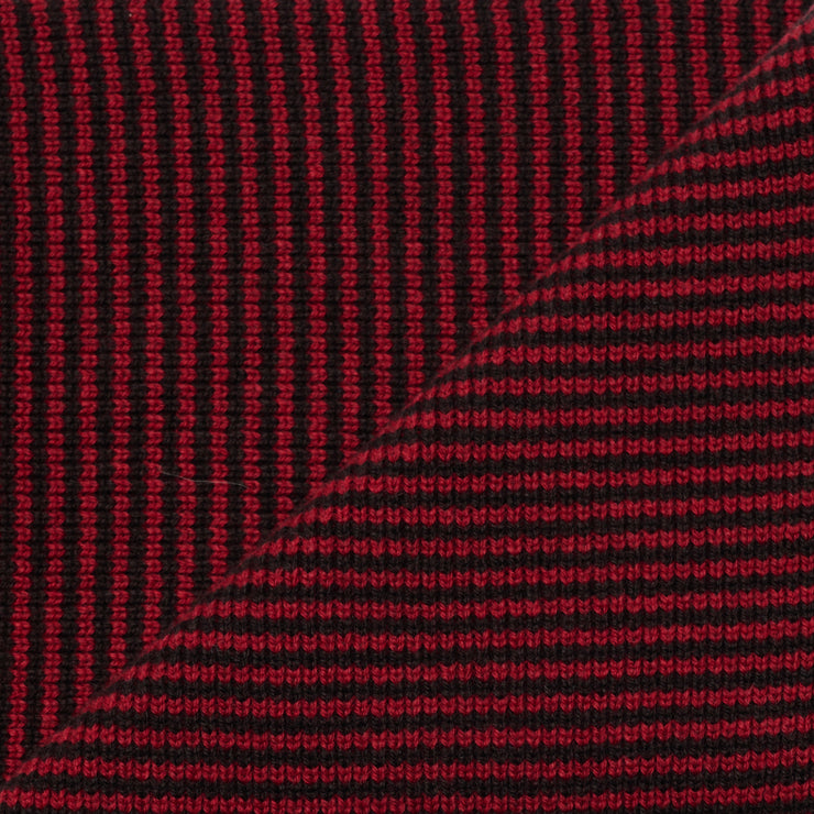 Red & Dark Chocolate Striped Cashmere Scarf