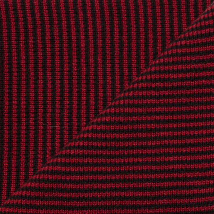 Red & Dark Chocolate Striped Cashmere Scarf