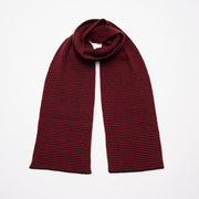 Red & Dark Chocolate Striped Cashmere Scarf