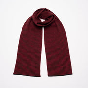 Red & Dark Chocolate Striped Cashmere Scarf