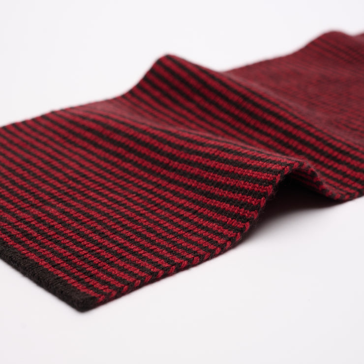 Red & Dark Chocolate Striped Cashmere Scarf