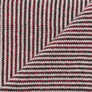 Red, Black Marl & White Striped 5 Ply Cashmere Scarf