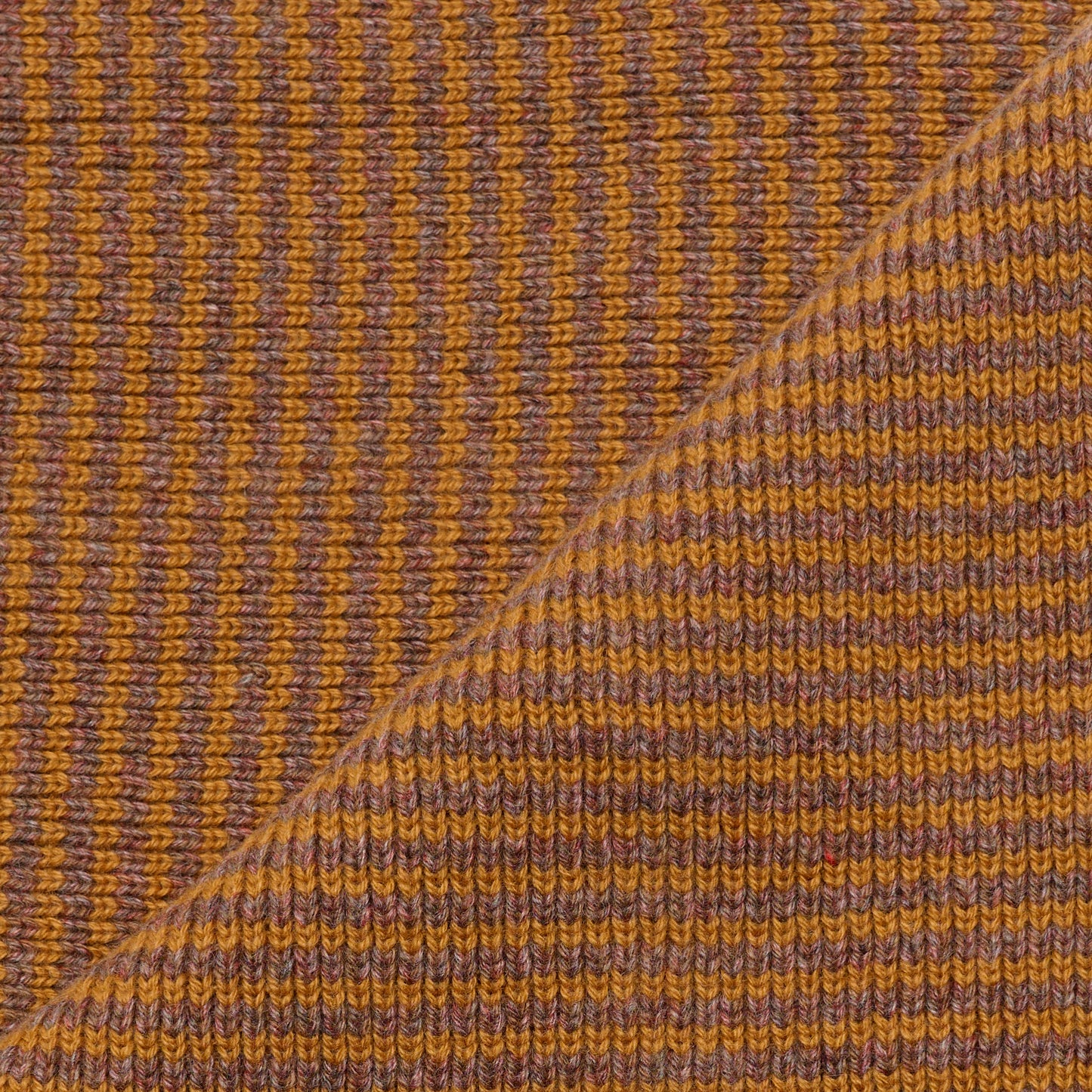 Ginger & Brown Marl Striped 5 Ply Cashmere Scarf