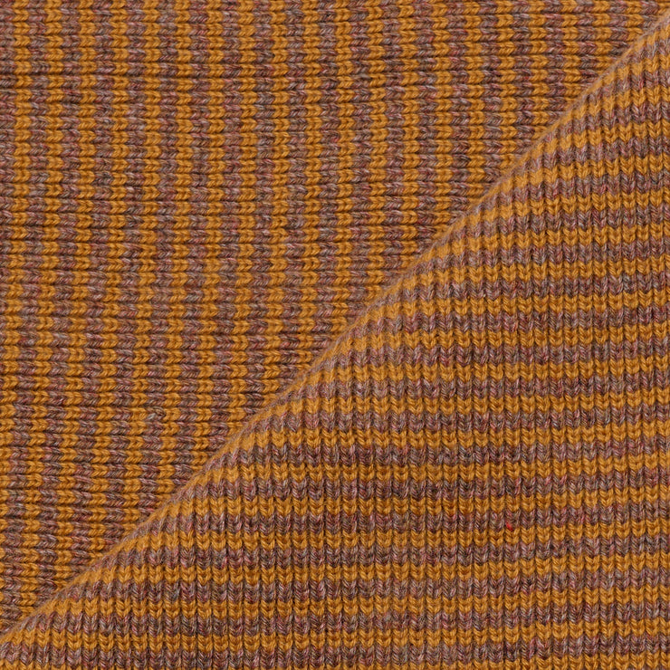 Ginger & Brown Marl Striped 5 Ply Cashmere Scarf