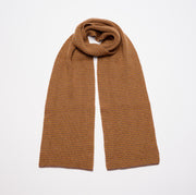 Ginger & Brown Marl Striped 5 Ply Cashmere Scarf