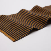 Ginger & Navy Striped 5 Ply Cashmere Scarf