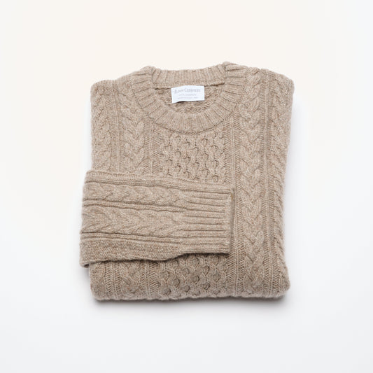 Men's Aran Cable Jumper - Natural Marl
