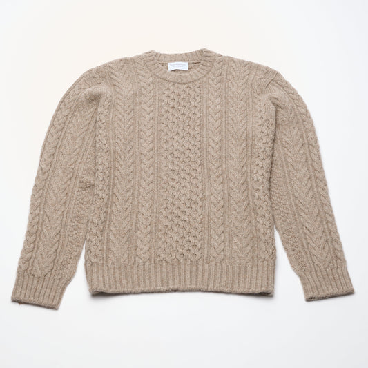 Men's Aran Cable Jumper - Natural Marl