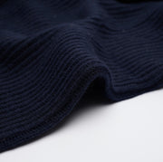 Ribbed Crew Neck Cashmere Jumper - Dark Navy
