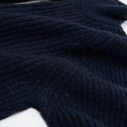 Donegal Ribbed Cashmere Zip Cardigan - Dark Navy