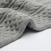 Aran Cable Zip Cardigan - Light Grey