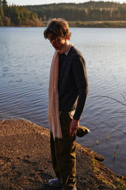 Handwoven Fine Shawl - Pink & Yellow Stripes
