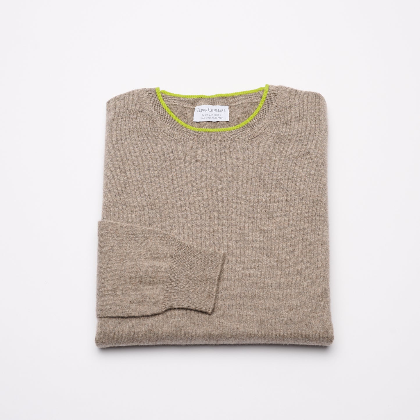 Summer Weight Crew Neck Cashmere Jumper - Natural