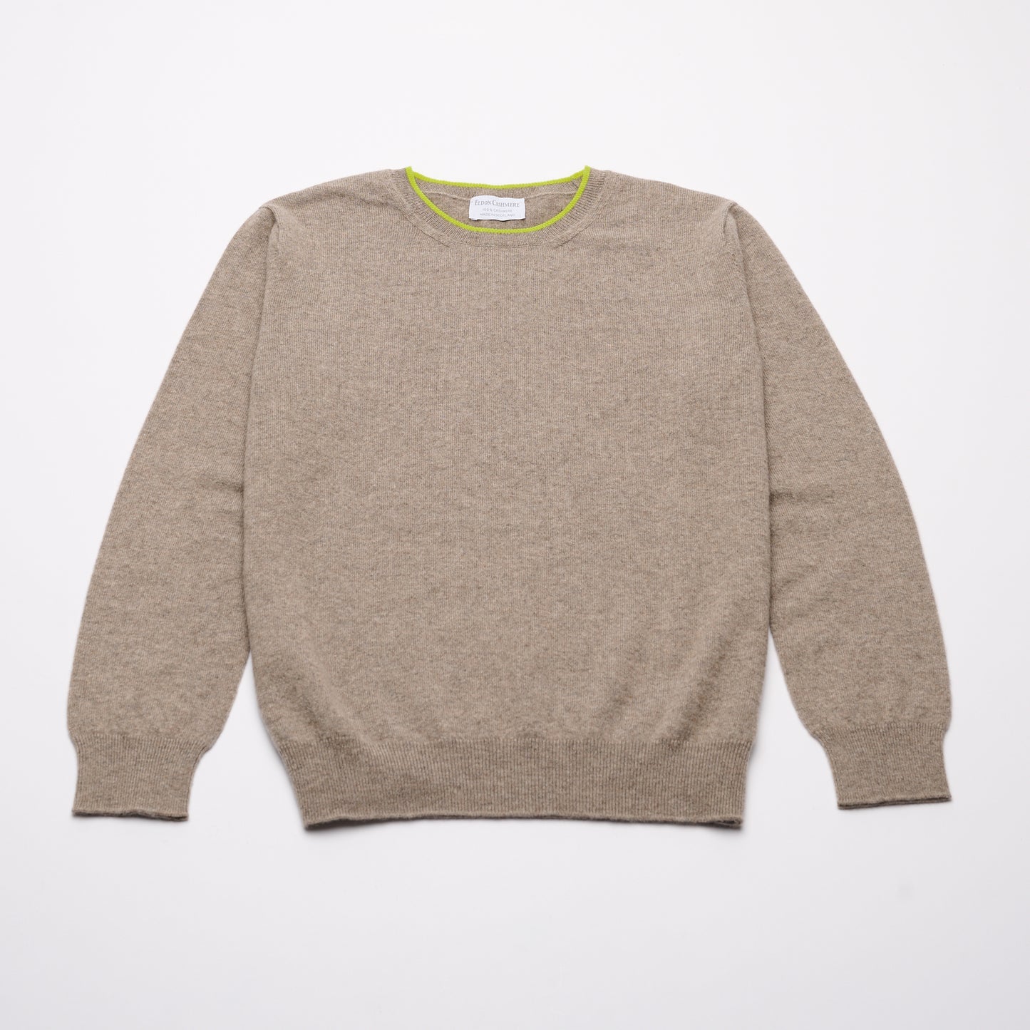 Summer Weight Crew Neck Cashmere Jumper - Natural