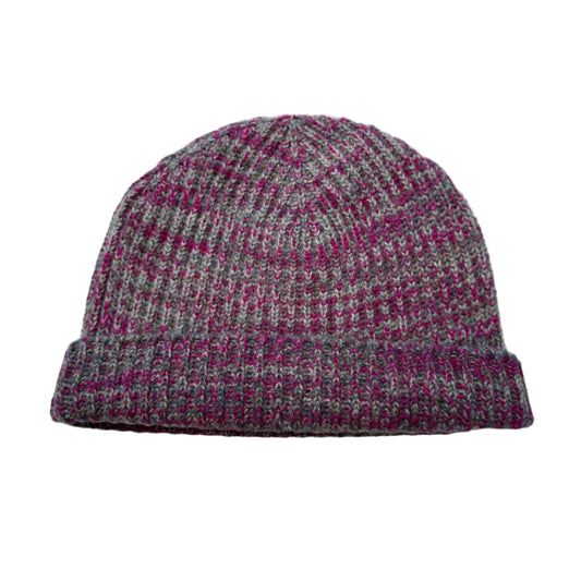 Violet & Charcoal Mix Chunky Knit Beanie