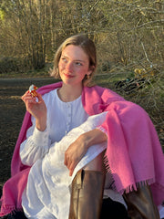Handwoven Felted Shawl - Old Rose
