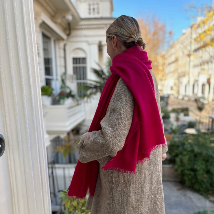 Handwoven Shawl - Cerise