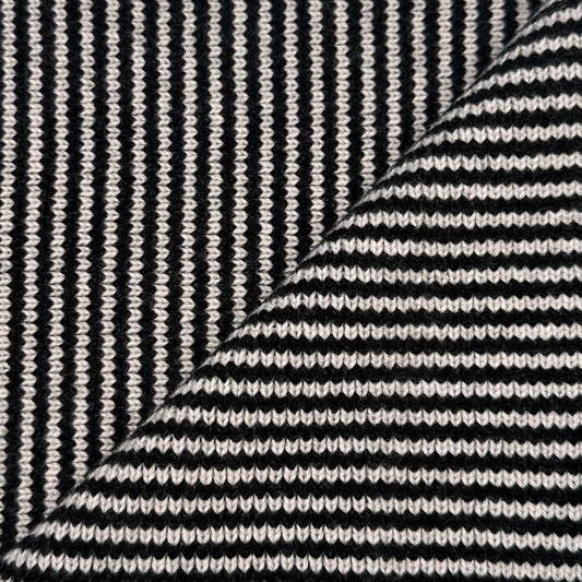 Black & Ice White 5 ply Cashmere Scarf