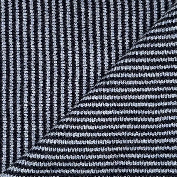 Navy & Light Blue Striped Cashmere Scarf