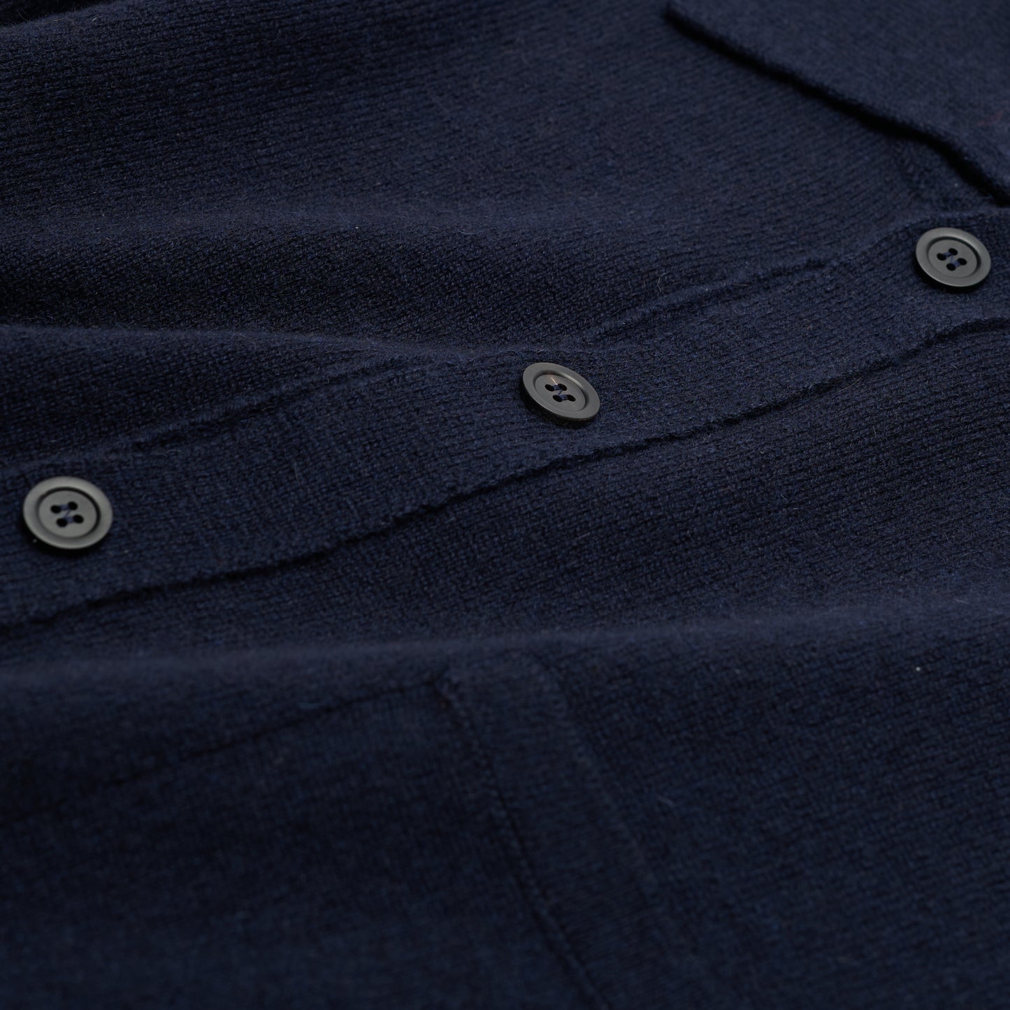 Summer Weight Polo Shirt Neck Cashmere Jumper - Dark Navy
