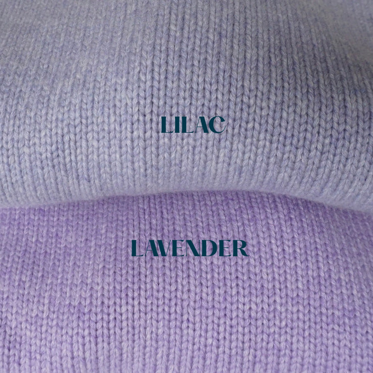 Chunky Knit Relaxed Roll Neck Jumper - Lilac Marl