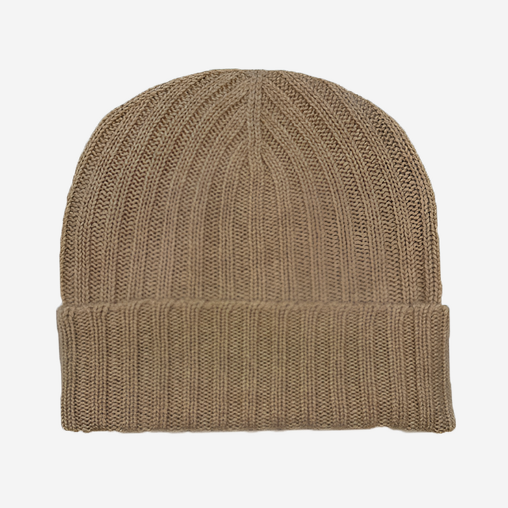 Oatmeal 3 ply Wide Ribbed Beanie