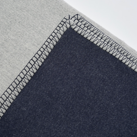 Double Sided Navy/Silver Cashmere Mix Blanket/Throw