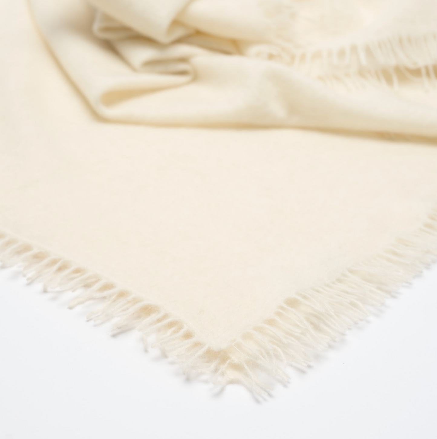 Handwoven Felted Shawl - White