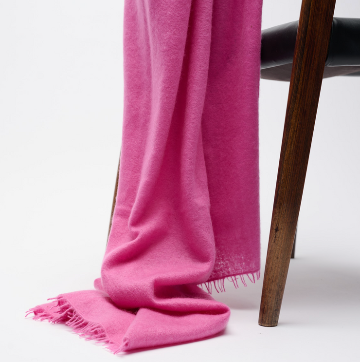 Handwoven Felted Shawl - Old Rose