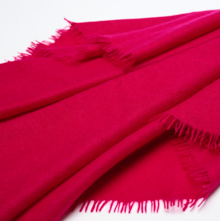 Handwoven Felted Shawl - Cerise