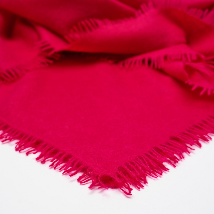 Handwoven Felted Shawl - Cerise