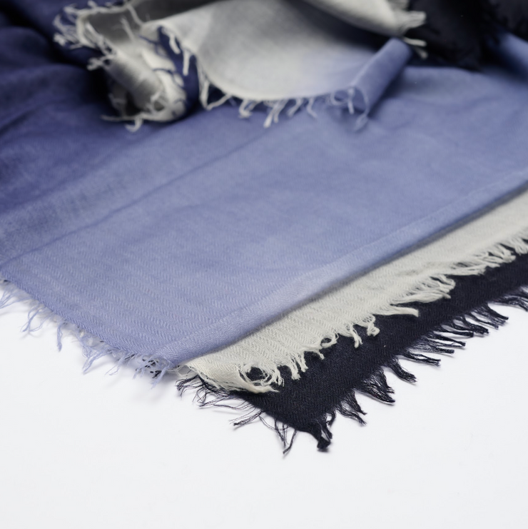 Handwoven Lightweight Shawl - Ombre Blue