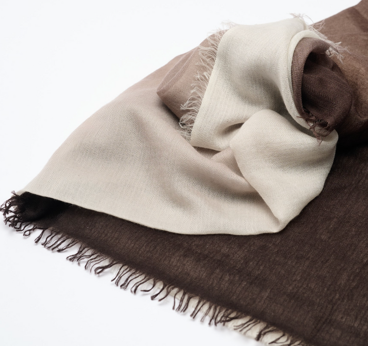 Handwoven Lightweight Shawl - Ombre Brown