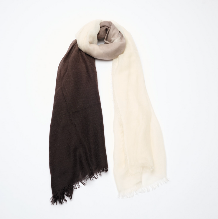 Handwoven Lightweight Shawl - Ombre Brown